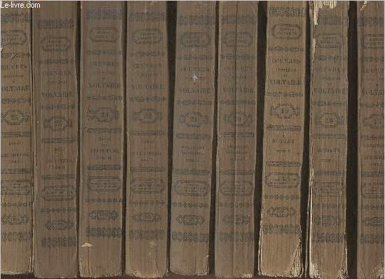 19 volumes/Oeuvres de Voltaire Tome XV  XXXVII (Tomes XVI, XVII, XXXII et XXXIII manquants)