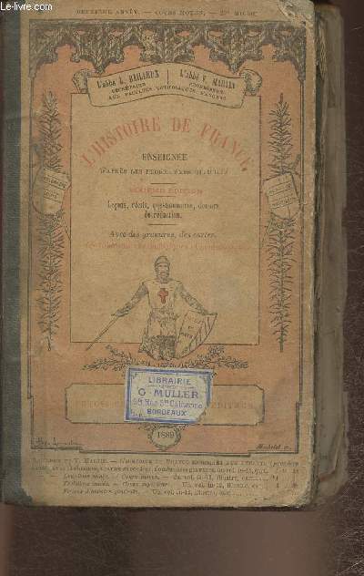 L'Histoire de France enseigne d'aprs les programmes officiels  l'usage des coles et des maisons d'ducation- Rcits et leons