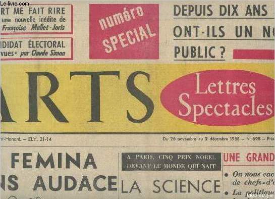 Arts (lettres, spectacles) n698- Du 26 novembre au 2 dcembre 1958