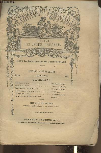 La Femme et la famille - Journal des jeunes personnes n15, Samedi 8 avril 1876