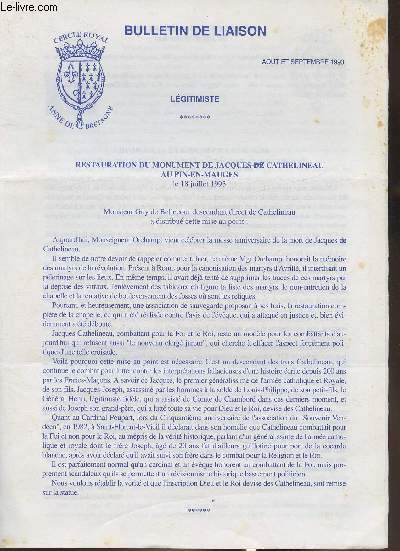 Bulletin de liaison Lgitimiste n d'aout et septembre 1993