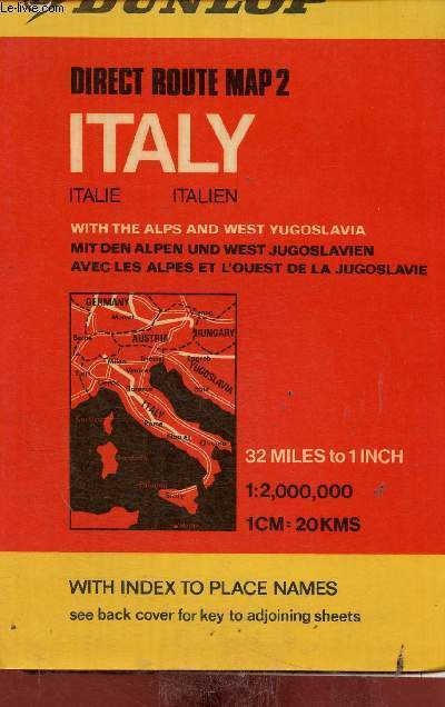 Direct Route Map 2 : Italy. With the Alps and West Yugoslavia. With index to place names