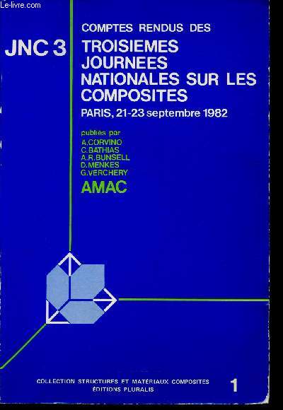 Comptes rendus des Troisimes Journes Nationales sur les Composites. Paris, 21-23 septembre 1982 (Collection 