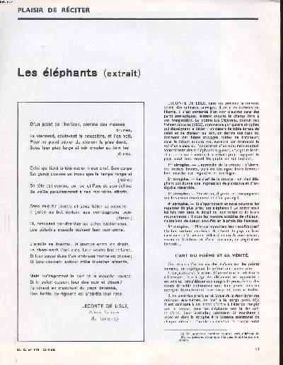 Plaisirs de rciter Les lphants (Extrait) Extrrait du D.C. N170 du 25-3-65
