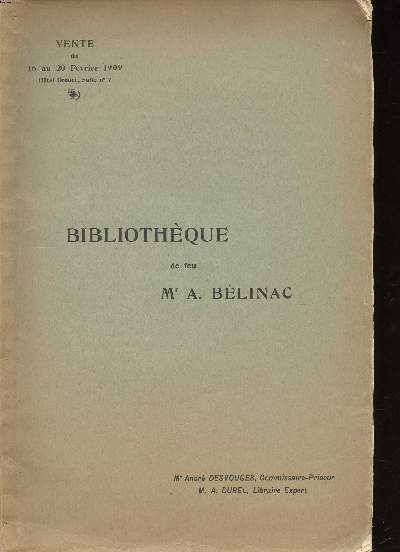Bibliothque de feu Mr A. Blinac Catalogue de la bibliothque de feu Mr Albert Blinac seconde partie livres  figures du XVIII sicle ditions originales ditions de luxe