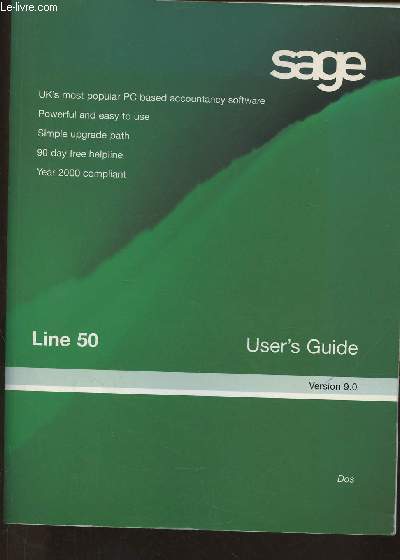 Sage Line 50 for DOS User's guide- version 9.0