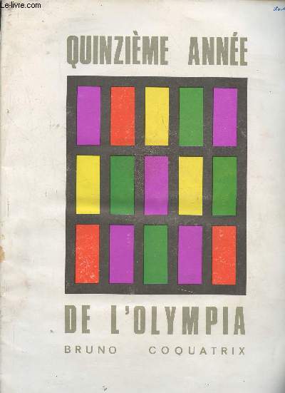 Programme de l'Olympia 15me anne