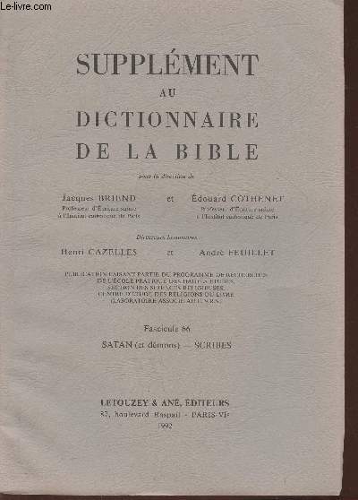 Supplment au dictionnaire de la Bible- Fascicule 66- Satan (et dmons)-Scribes
