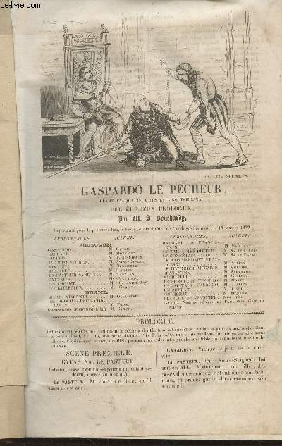 Gaspardo le pcheur- drame en 4 actes et 5 tableaux, prcd d'un prologue + Programme de 4 pages du Carnaval de 1844 