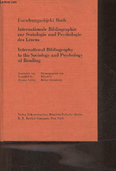 Forschungsobjekt Buch- International bibliography to the sociology and psychology of reading