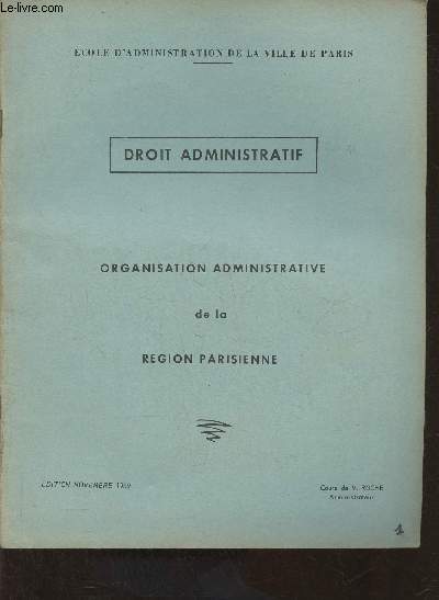 Droit administratif- Organisation administrative de la rgion Parisienne