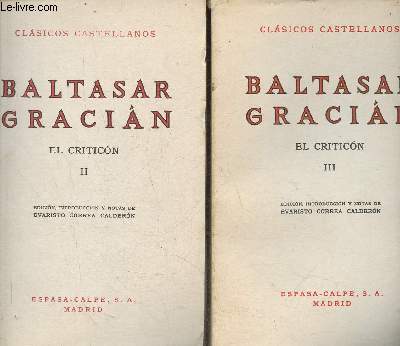 El criticon Tomes II et III (2 volumes)