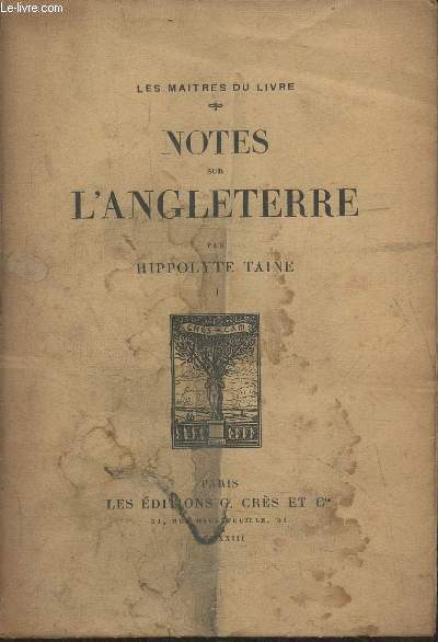Notes sur l'Angleterre Tome I