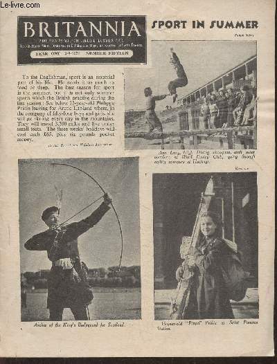 Britannia n15- 5-8-1951-Sommaire: Sport in summer- The english weather- Jerusalem- The women's institute- indoor and outdoor sports- Cricket: the sport of kings- the south bank exhibition-etc.