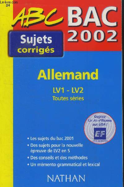 Abc bac 2002 .Allemand LV1-LV2 toutes sries