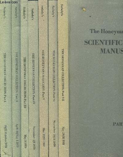 The honeyman collection of scientific books and manuscripts - catalogues ventes aux encheres - 7 volumes - du tome I au tome VII- printed books A-Z , manuscripts and autograph letters of the 12th to the 20th century, addenda