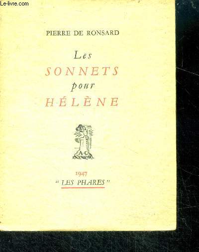 Les sonnets pour helene - collection Les phares