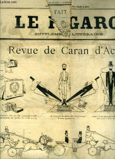 Le figaro supplement litteraire - samedi 5 janvier 1889 - N1, 15eme annee- revue de caran d'ache, un fait divers, concours figaro