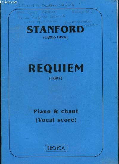 Requiem for chorus and orchestra , op 63. Piano & chant