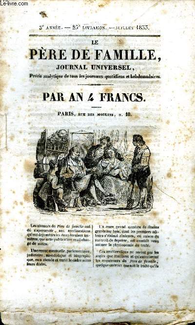 Le pre de famille Journal universel 3 anne 25 livraison Juillet 1833