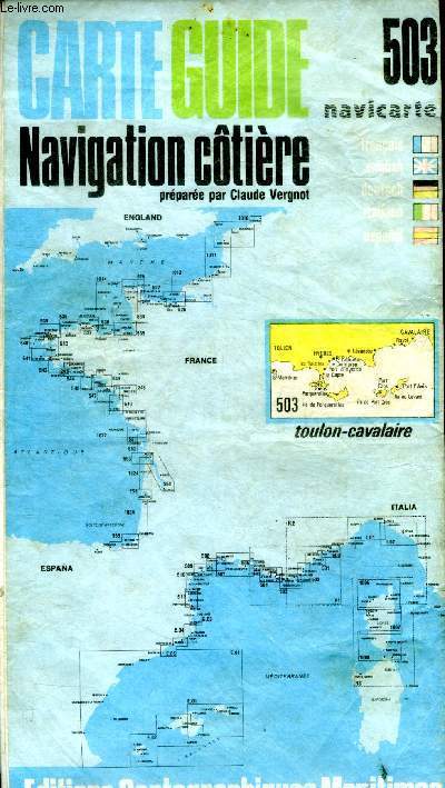 Carte guide Navigation ctire N503 Toulon-Cavalaire