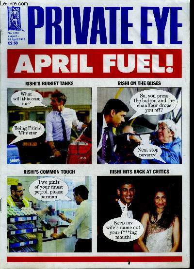 Private eye N1570 - 1 april/ 14 april 2022- april fuel ! rishi's budget tanks, rishi hits back at cirtics- britain tracks down oliarch's assets- putin denies trump influence- the cost of dying crisis intensifies- heir of sorrows...