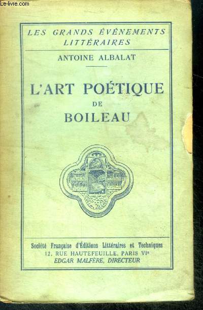 L'art poetique de boileau - collection Les Grands Evnements Littraires