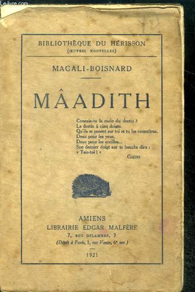 Maadith - bibliotheque du herisson (oeuvres nouvelles)