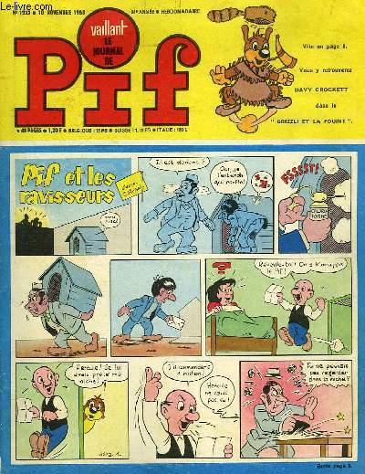 VAILLANT, LE JOURNAL DE PIF, N 1223, 10 NOVEMBRE 1968, 24e ANNEE