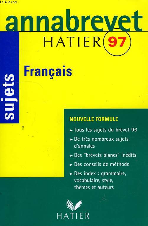 ANNABREVET HATIER 97, SUJETS FRANCAIS