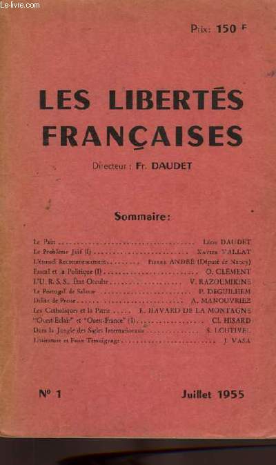 LES LIBERTES FRANCAISES, N 1, JUILLET 1955