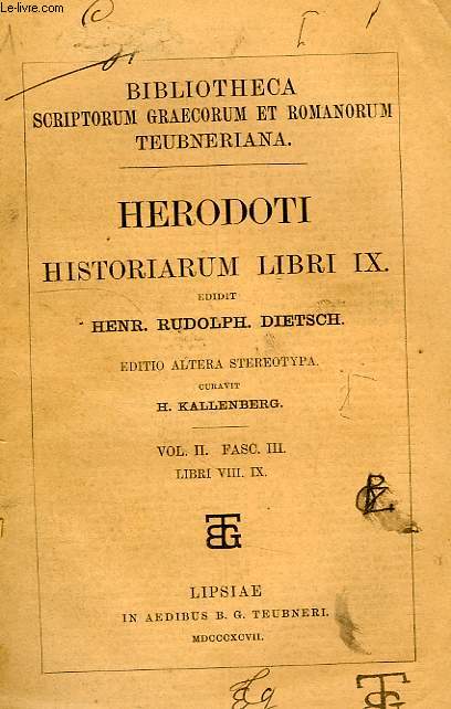 HERODOTI HISTORIARUM LIBRI IX