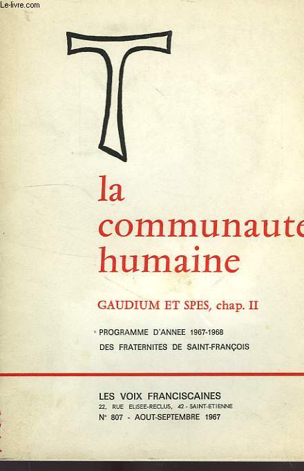 LA COMMUNAUTE HUMAINE, GAUDIUM ET SPES, CHAP. II