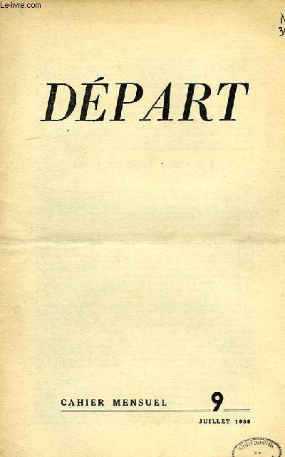 DEPART, N 9, JUILLET 1939