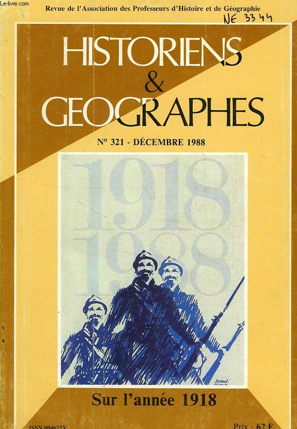 HISTORIENS ET GEOGRAPHES, N 321, DEC. 1988