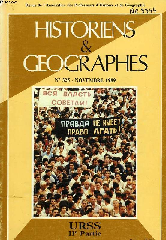 HISTORIENS ET GEOGRAPHES, N 325, NOV. 1989