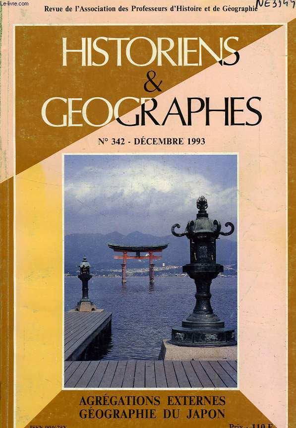 HISTORIENS ET GEOGRAPHES, N 342, DEC. 1993