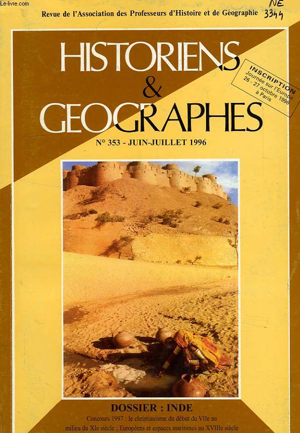HISTORIENS ET GEOGRAPHES, N 353, JUIN-JUILLET 1996