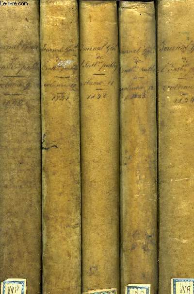 JOURNAL GENERAL DE L'INSTRUCTION PUBLIQUE ET DES COURS SCIENTIFIQUES ET LITTERAIRES, 8 VOLUMES, 1837-1866