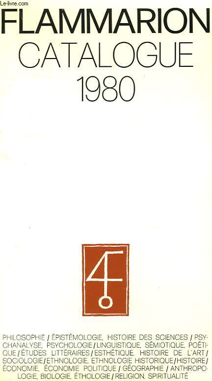 CATALOGUE FLAMMARION, 1980