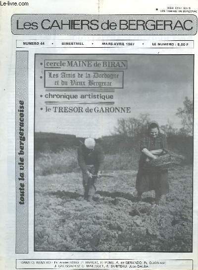 LES CAHIERS DE BERGERAC, N 44, MARS-AVRIL 1987