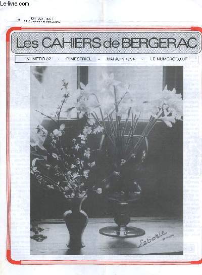 LES CAHIERS DE BERGERAC, N 87, MAI-JUIN 1994