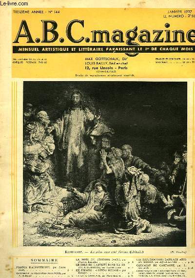 A.B.C. MAGAZINE, 13e ANNEE, N 144, JAN. 1937