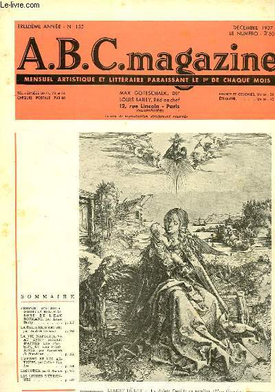 A.B.C. MAGAZINE, 13e ANNEE, N 155, DEC. 1937