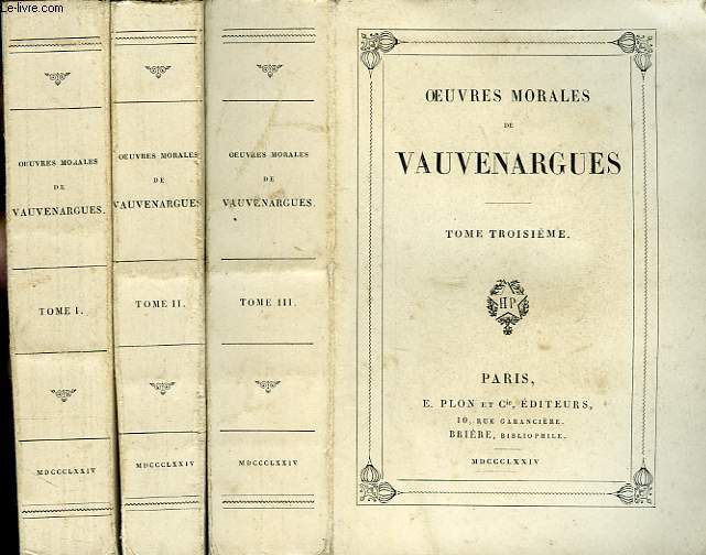 OEUVRES MORALES, 3 TOMES