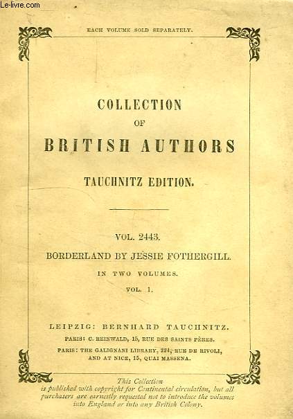 BORDERLAND: A COUNTRY-TOWN CHRONICLE (VOL. 2443), IN TWO VOLUMES, VOLUME I