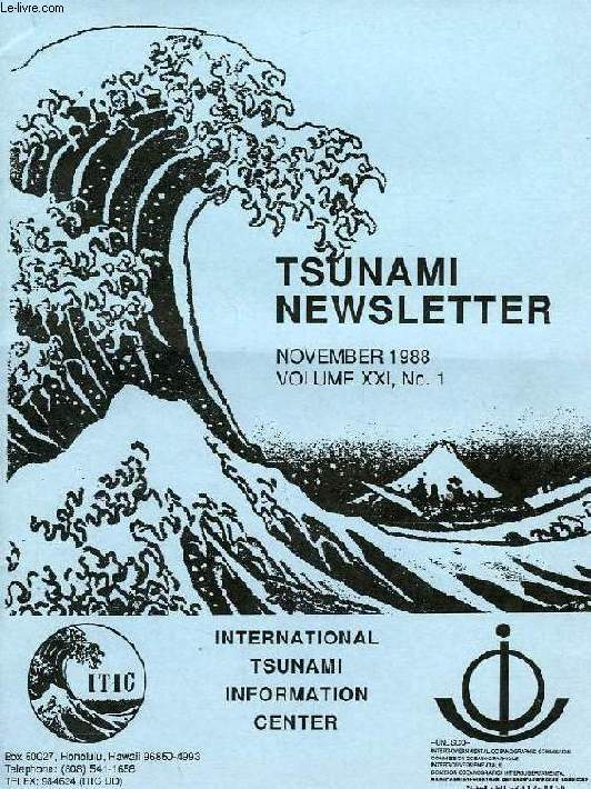 TSUNAMI NEWSLETTER, VOL. XXI, N 1, NOV. 1988