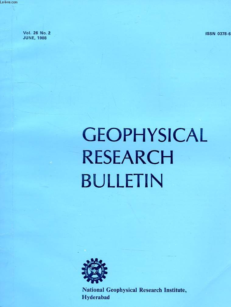 GEOPHYSICAL RESEARCH BULLETIN, VOL. 26, N 2, JUNE 1988