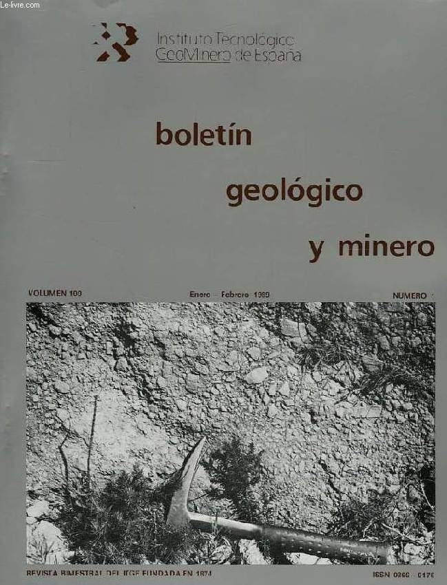 BOLETIN GEOLOGICO Y MINERO, VOL. 100, N 1, ENERO-FEB. 1989