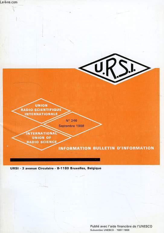 URSI, INFORMATION BULLETIN, N 246, SEPT. 1988
